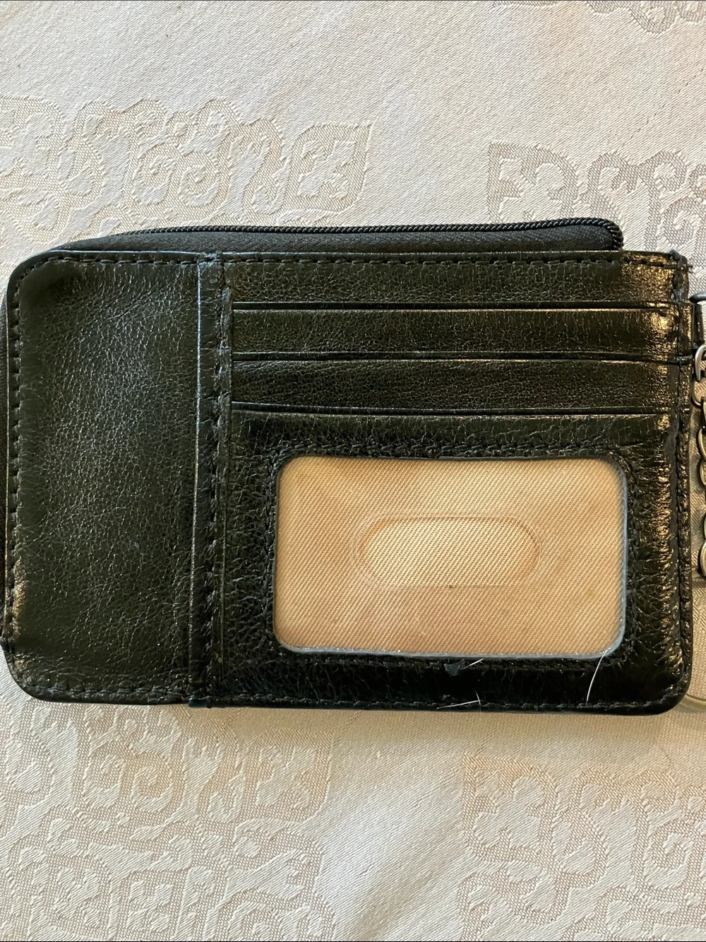 The Sak Black Leather Card & Key Holder with Embossed Detail